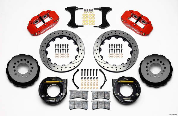 FNSL4R Rear P-Brk Kit,12.88", Drilled, Red