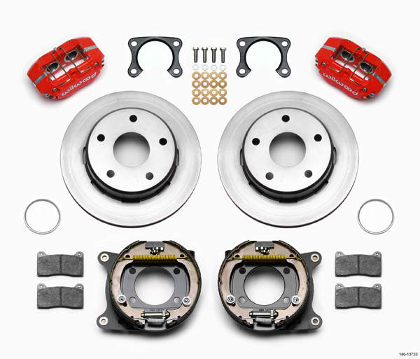 DPL P/S Park Brake Kit, Drilled, Red