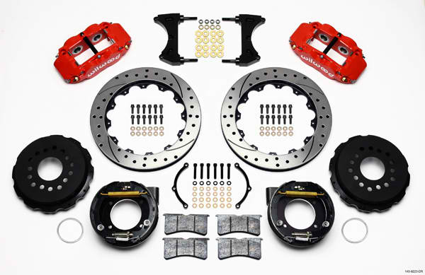FNSL4R Rear P-Brk Kit,12.88", Drilled, Red