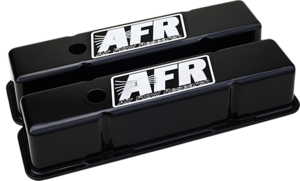 AFR CNC Engraved SBC Tall Valve Covers, Black Powder Coat