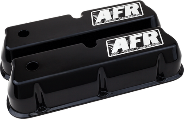 AFR CNC Engraved SBF Tall Valve Covers, Black Powder Coat