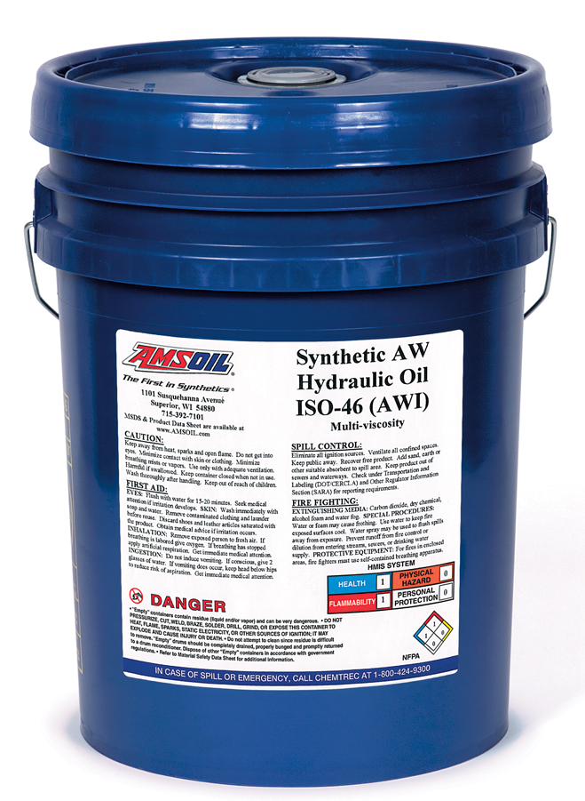 Synthetic Anti-Wear Hydraulic Oil - ISO 46 - 5 Gallon Pail