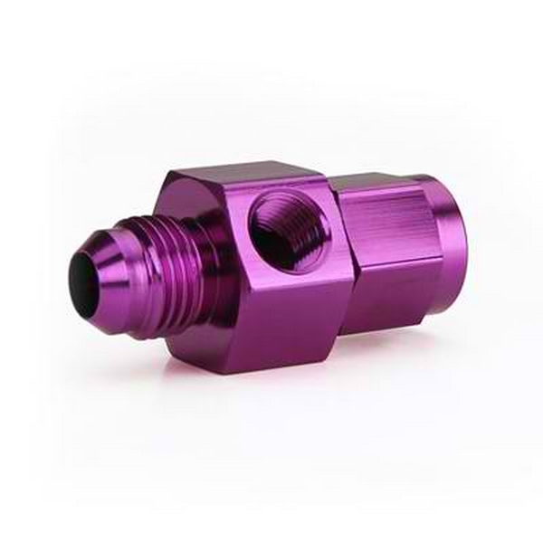 -6AN Inline Swivel Tee, 1/8" NPT Port