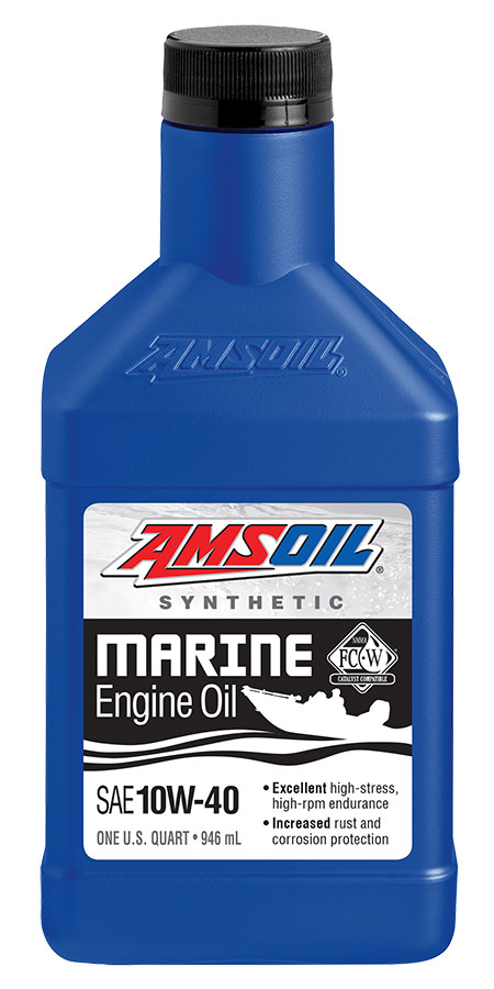 AMSOIL 10W-40 Synthetic Marine Engine Oil - Quart